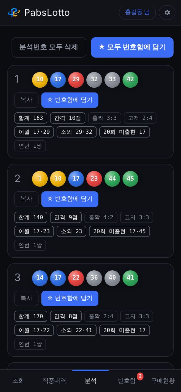 AI 분석 결과 화면
